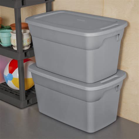 metal tote box 30 x 12 x|Sterilite Classic Lidded Stackable 30 Gal Storage Tote .